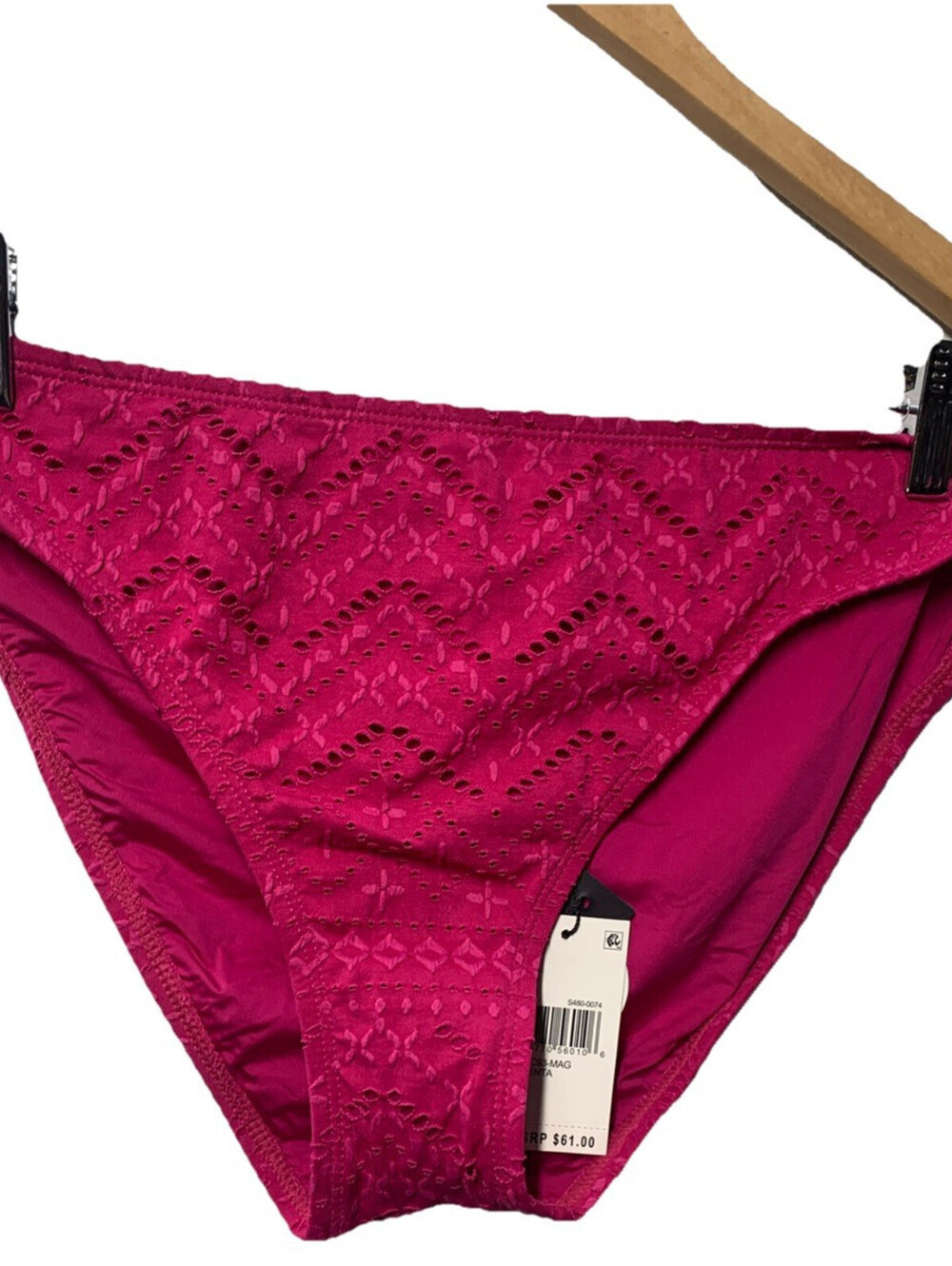 La Blanca LB4BC93-MAG Women's Hipster Bikini Bottom Underwear Magenta Size 10